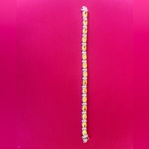 Citrine crystal silver-set bracelet - sparkles in sunlight - beautiful